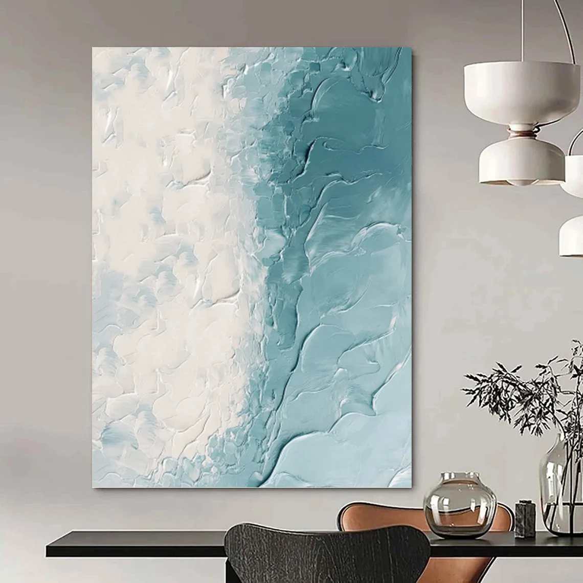 Waves_Blue_White_Coastal_Textured_Wall_Art_Y7DE0 wall art